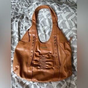Matt & Natt Caramel/ Light Brown Vegan Leather Stud Shoulder Purse